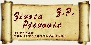 Života Pjevović vizit kartica